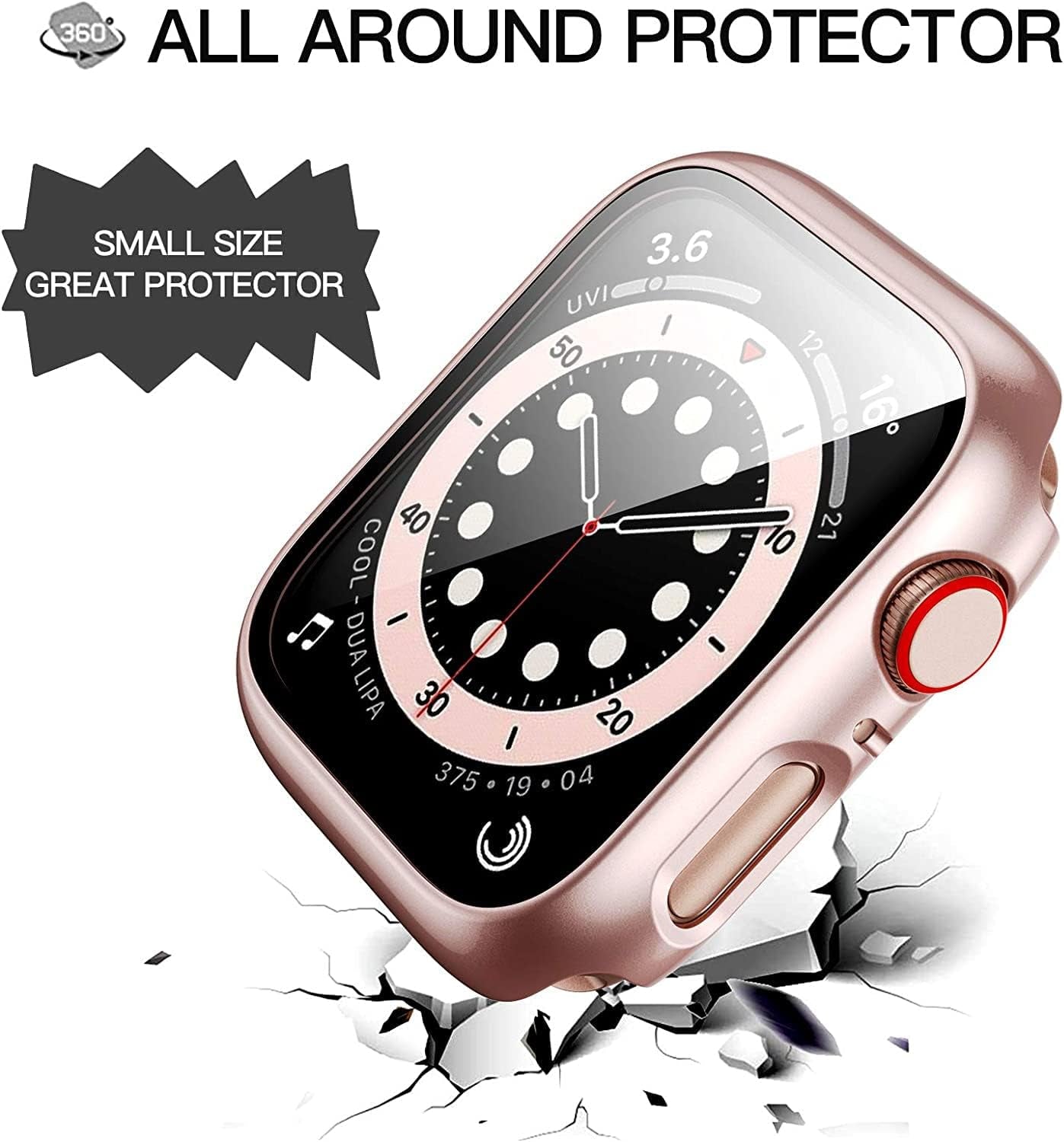 6 Pack Case for Apple Watch Series 9/8/7 45Mm Tempered Glass Screen Protector, Hard PC Ultra-Thin Scratch Resistant Full Protective Face Cover Bumper for Iwatch 45Mm Accessories