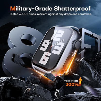 2 Pack Hard Case for Apple Watch Se/Se2/Se3/Series 6/5/4 44Mm, with PC Tempered Glass Screen Protector, Scristant Resistant, Overall Protection Slim Cover for Iwatch S6/S5/S4 44Mm, Clear